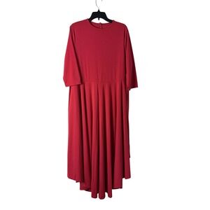 Unbranded Maxi Dress Women Plus Size XL Red Pockets High-Low Fit & Flare Flowy